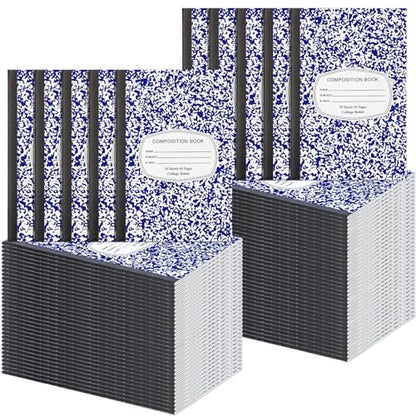 Fainne 100 Pack College Ruled Composition Notebooks A5,Blue - color: Blue