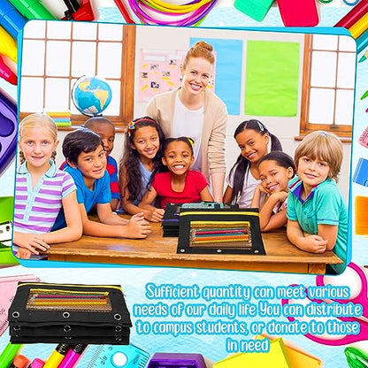 Zhehao 100 Pcs Zipper Binder Pencil Pouches:3 Ring Binder Pencil Pouches with Zipper Window Bulk Clear Pen Bags Case for Office School Classroom Supplies(Double Layer with Mesh Layer,Black) - color: Black, style: Double Layer With Mesh Layer