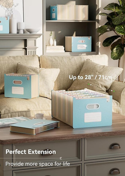 EcoStash 26 포켓 아코디언 파일 오거나이저, 밀짚 파일 폴더, 업라이트 및 오픈 탑, A-Z 지폐 영수증 오거나이저, 100% BPA 프리, 자연으로 돌아가기, 건강한 생활, 레터/A4 사이즈 - 2팩 - color: Bule Pink, size: 26 Pockets