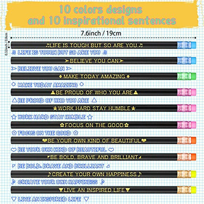 Eersida 80pcs Color Changing Pencil Bulk Back to School Pencils with Eraser Encourage Saying Thermochromic Fun Pencils for Kids Students Classroom First Day of School Gifts (Inspirational) - style: Inspirational