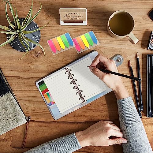 Harphia A7 6-Hole Binder Refill Value Set, 90-Sheet Rulled Line Loose Leaf Paper with Stickers and Dividers, Planner Inserts with Binder Pockets - color: Line Paper Set, size: A7