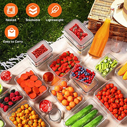 52 PCS Food Storage Container with Lid (26 Lids & 26 Containers) - Airtight Leakproof Plastic Kitchen Organization Set Reusable Microwave/Freezer/Dishwasher Safe Meal Prep Container with Label & Pen - color: 26 Pack（Large）