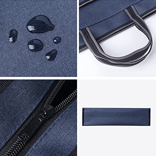 Oxford Zippered Document Bag with Handle File Tote Bag Pouch for Carrying Paper Files Books Filing Folder 1 Pack (Blue) - color: Blue