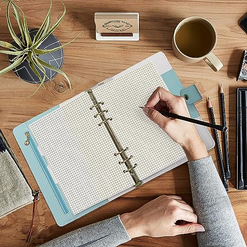 Grid Square Spiral Notebook Refill,A5 Planner Inserts 6 Ring Binder Refill, for Filofax, 90 pages double sided printed, Harphia(A5 5.59 x 8.27'',Gridsquare) - color: Grid Square, size: A5