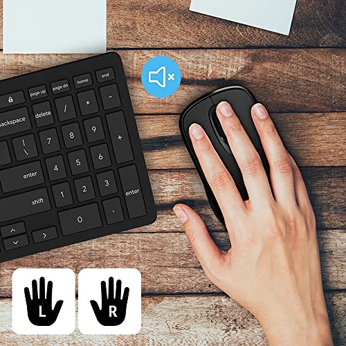 acer Bluetooth Optical Black Mouse | 1000DPI | Windows PC and Certified Works with Chromebook | Fully Covered in a Silver Ion Protected Body - color: Black Bluetooth