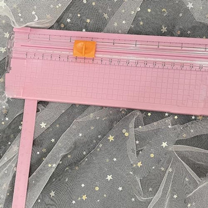 Paper Cutter Efficient Light Duty Mini Folding Trimmer Clear Scale for Scrapbook Supplies Craft Paper Trimmer for Cardstock, 5 Color Options (Roseate) - color: Roseate