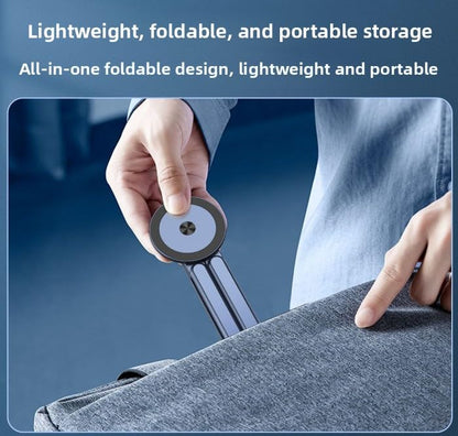 Portable Laptop Stand for Desk, Foldable Adjustable Computer Riser with Magnetic Phone Holder, Aluminum Laptop Stand Tablet Stand Mobile Phone Holder (Navy Blue) - color: Navy blue
