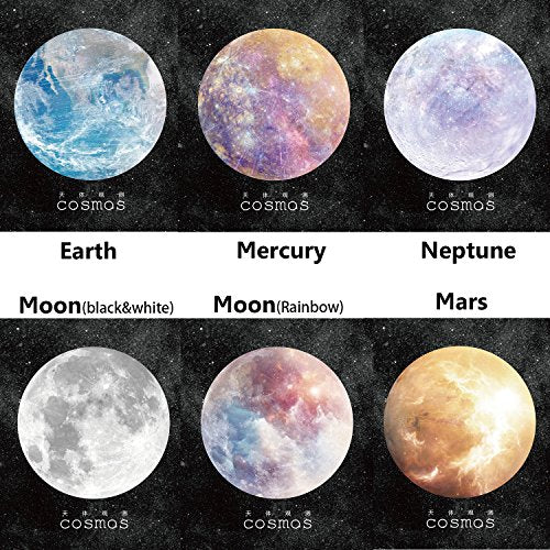 HUNGER The Planets Earth Mars 스티커 노트 셀프 스틱 노트 사무실 메모 노트, 30개/패드, 6패드/팩 (Q55304) - color: Q55304