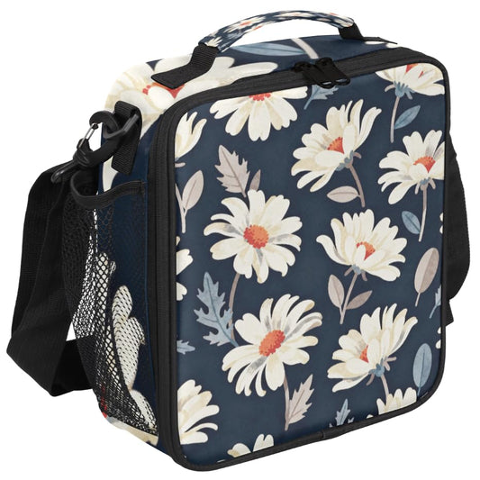 Pardick Daisy Insulated Lunch Bag for Girls Women,Daisy Flower Cooler Thermal Tote Kids Reusable Lunch Box Container for School Picnic Work Office Travel Outdoor - color: Daisy