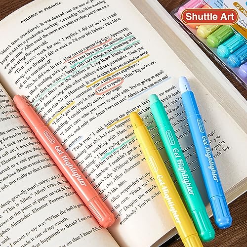 Shuttle Art Bible Highlighters and Pens No Bleed, 12 Pastel Colors Gel Highlighters No Bleed Through, Bible Journaling Supplies, Great for Journaling Highlighting and Studying - color: 12 Pastel Colors
