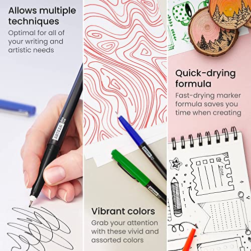 ARTEZA Permanent Markers, 24 Pens, 4 Classic Colors - style: Set 24, 4 Classic Colors