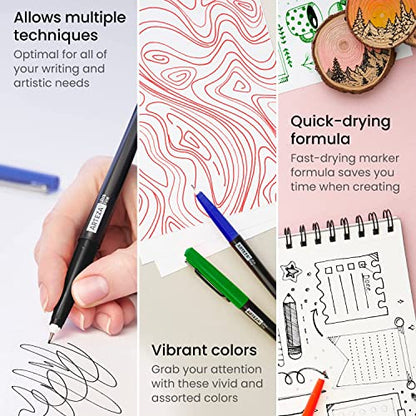 ARTEZA Permanent Markers, 24 Pens, 4 Classic Colors - style: Set 24, 4 Classic Colors