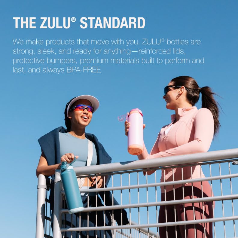 ZULU Powerfill Pro 18oz Kids Stainless Steel Water Bottle with Quick Fill Lid, Triple Wall Vacuum Insulated, Leak Proof Locking Lid, Sip & Chug, Reusable, BPA Free, Dishwasher Safe, Ivory Blush - color: Ivory Blush