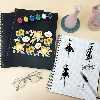 Graph Paper Spiral Notebook-A4 Grid Journal 8.5" x 11" - 4 Pack 160 Pages 100GSM Thick Paper Large Hardcover Notebooks for Note Taking Engineering Graphing Work School Supplies,Black - style: Graph