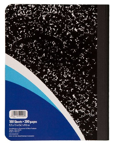 Mead Primary Composition Book, Primary Ruled Journal, Grades K-2, 7-1/2" x 9-3/4", 100 Sheets, Blue Marble (09902) - size: 1 Pack, style: Grades K-2