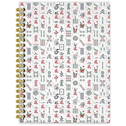 Mahjong Lover Gifts Notebook Journal 5.5x8.3, Funny Mahjong Tile Notebook Gifts for Women Mah Jong Lovers Players, Mah Jong Accessories Journals, Hardcover Spiral Notebooks for Note Taking - color: 4