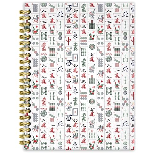 Mahjong Lover Gifts Notebook Journal 5.5x8.3, Funny Mahjong Tile Notebook Gifts for Women Mah Jong Lovers Players, Mah Jong Accessories Journals, Hardcover Spiral Notebooks for Note Taking - color: 4