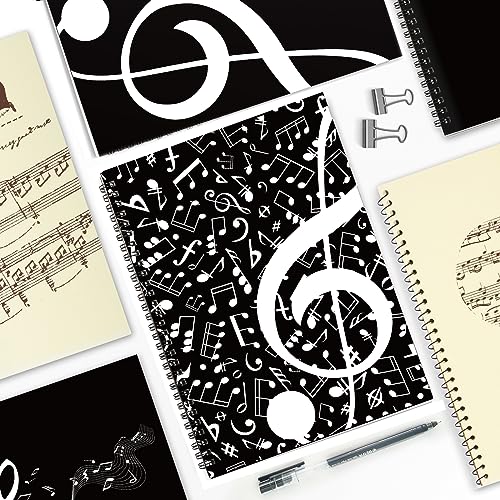 MAXCURY Blank Sheet Music Composition Manuscript Staff Paper Art Music Notebook Black 100 Pages 26x19cm - color: Music Note