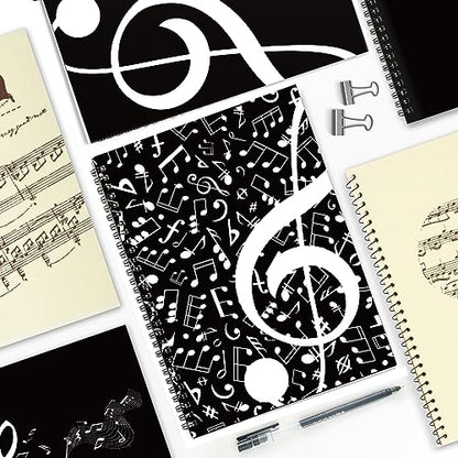 MAXCURY Blank Sheet Music Composition Manuscript Staff Paper Art Music Notebook Black 100 Pages 26x19cm - color: Music Note