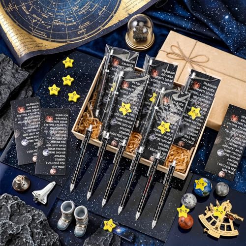 AmazingSpark 30 Sets Back to School Pencils Inspirational Space Astronaut Pencil Gifts Bulk 6 Styles 0.7 mm Mechanical Pencils with Erasers Positive Cards for for School Student Teacher Nurse Staff - style: Space Astronaut