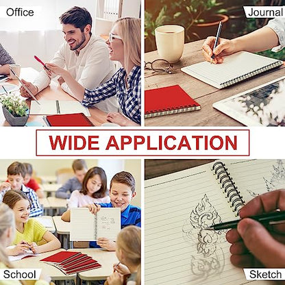 Yahenda 54 Pcs Spiral Notebooks Bulk, A5 8.3 x 5.5 Inch College Ruled Lined Notebooks, 100 Pages Soft Cover Journals for Students Classroom Office Back to School Supplies (Red) - color: Red