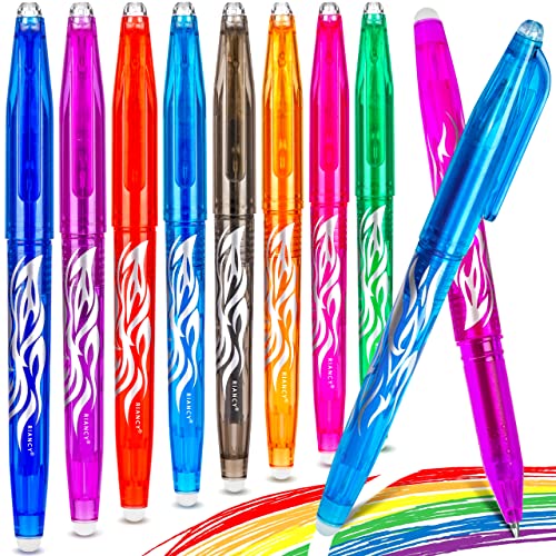 Erasable Pens Erasable multicolored Gel Ink Rolling Ball Extra Fine point Smooth Writing 0.5mm pens with Eraser For Students Classroom Teacher Office Stationary School Supplies Gifts(8colors) - color: 8PCS Multicolor