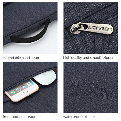 LONMEN 12.5-13 inch Laptop Sleeve Case Water-resistant Handle Bag for MacBook Pro Touch Bar/iPad Pro/Dell Latitude 7290/ASUS ZenBook 13 UX331UN/13.9" HUAWEI MateBook X Pro - color: Blue, size: 13 Inch