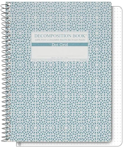 Decomposition Mosaic Dot Grid Spiral Notebook - 9.75 x 7.5 Journal with 144 Dot Grid Pages - 100% Recycled Paper - Notebooks for School Supplies, Home & Office - Made in USA - color: Mosaic, style: Spiral-bound