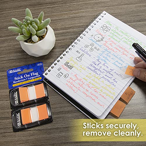 BAZIC Products Neon Page Flags w/Dispenser, 30 Flags, 2 Dispensers, 6-Set | dispensers of neon standard flags, 30 each (60 total), 1 x 1.7 in, Waterproof PET film, repositions clean - color: Neon Standard (60 Flags), size: 6-Pack