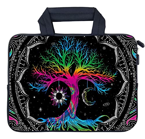 AMARY Laptop Sleeves 11.6" 12" Laptop Handle Bag Neoprene Notebook Carrying Pouch Chromebook Sleeves case (Colorful Tree) - color: Colorful Tree