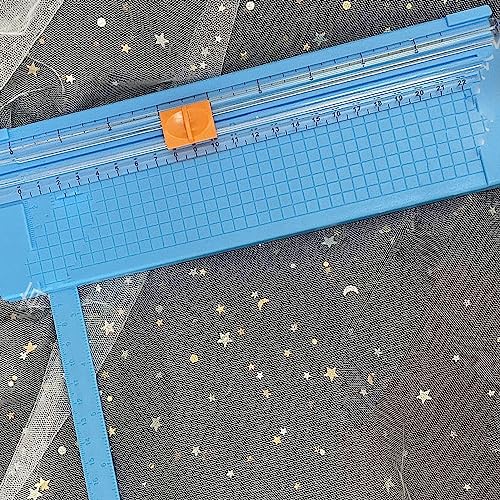 Paper Cutter Efficient Light Duty Mini Folding Trimmer Clear Scale for Scrapbook Supplies Craft Paper Trimmer for Cardstock, 5 Color Options (Sky Blue) - color: Sky Blue
