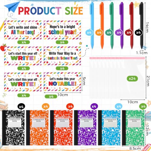 24 Sets Mini Composition Notebook and Ballpoint Pen Bulk Back to School Gifts 3.4 x 4.7'' Small Pocket Notebooks Marble Memo Notepad with Bag for Classroom Reward Student Teacher