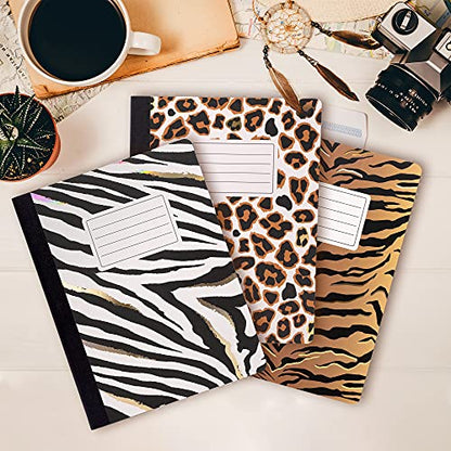 Pukka Pad, Composition Notebooks - 3 Pack of Journals Featuring 140 Pages of College Ruled 80GSM Paper with Sturdy Cover Stock - 9.75 x 7.5in - Wild - color: Wild, size: 3 Pack