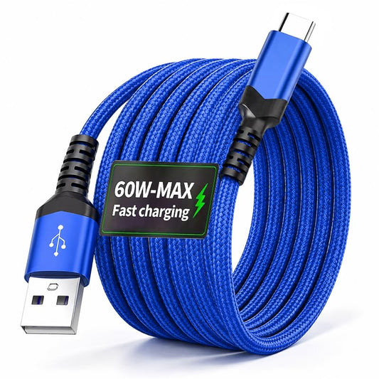USB C Cable Fast Charging 3.3ft/6.6ft Nylon Braided, Type C Charger Cord Data Sync, Compatible with Smartphones Tablets (Blue,1m=3.3ft=39.3inch) - color: Blue, size: 1m=3.3ft=39.3inch