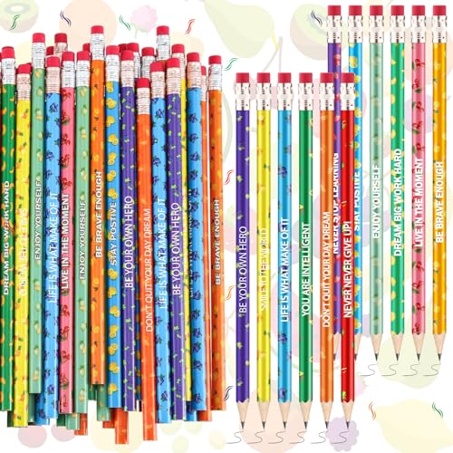 Gersoniel 120 Pcs Scented Pencils Bulk for Kids Inspirational Motivational Cute Fun Fruit Wood Graphite Pencils with Erasers for School Classroom Office Students Girls Boys Gifts Supplies