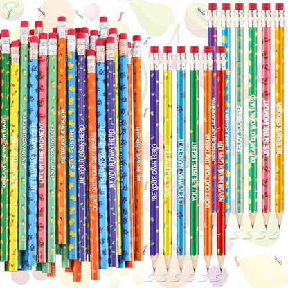 Gersoniel 120 Pcs Scented Pencils Bulk for Kids Inspirational Motivational Cute Fun Fruit Wood Graphite Pencils with Erasers for School Classroom Office Students Girls Boys Gifts Supplies