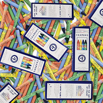 Color Swell Bulk Crayons, 4 Crayon Colors Per Pack, 300 Packs (1200 Total) - size: 300 Packs / 1200 Crayons