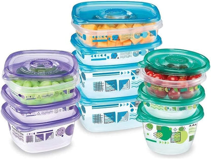Glad GladWare MatchWare Food Storage Containers with Lids, BPA Free Reusable Plastic 20 Piece Variety Pack for Lunches, Meal Prep, and Leftovers, Leak Resistant, Microwave and Dishwasher Safe - 2 Pack - size: 20 Count - 2 Pack