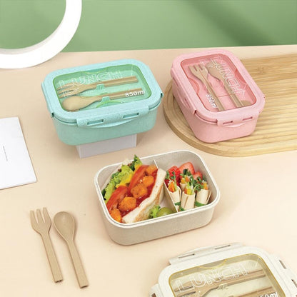 Bento Box Adult Lunch Box with 2 Compartments Bento Lunch Containers with Tableware Storage Japanese Style Bento Box Leakproof Microwave Dishwasher Safe Lunchbox for Work On-The-Go Picnic Pink - color: Lunch Box Pink
