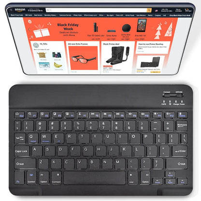 DETUOSI Universal 10 inch Wireless Keyboard, (0.23 inch) Ultrathin Slim Lightweight Travel Portable, 10.1" Multi-Device Wireless Keyboard for iOS/Android/Windows Tablet, Computer, Smart Phone #Black - color: Black