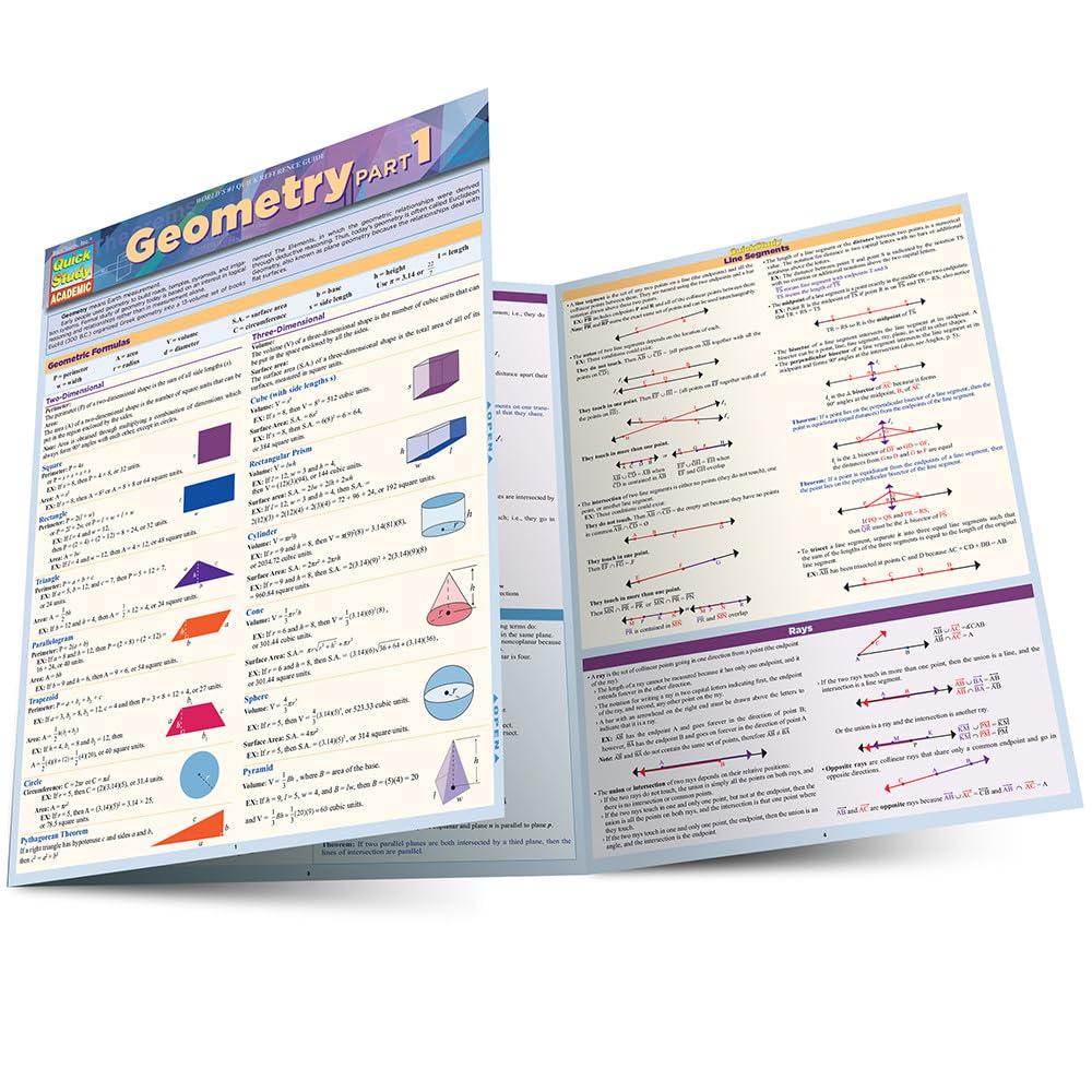 Geometry Part 1: QuickStudy Laminated Reference Guide (Quick Study Academic)