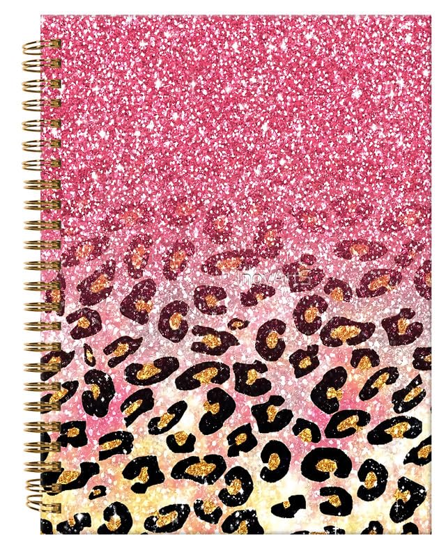 Spiral Journal Notebook,A5 Hardcover Lined Journals for Women Girl 6 x 8.3 in,120 Pages Thick Paper,Cute College Ruled Writing Notebook for Gifts Office Work School(Luxury Pink Leopard) - color: Luxury Pink Leopard