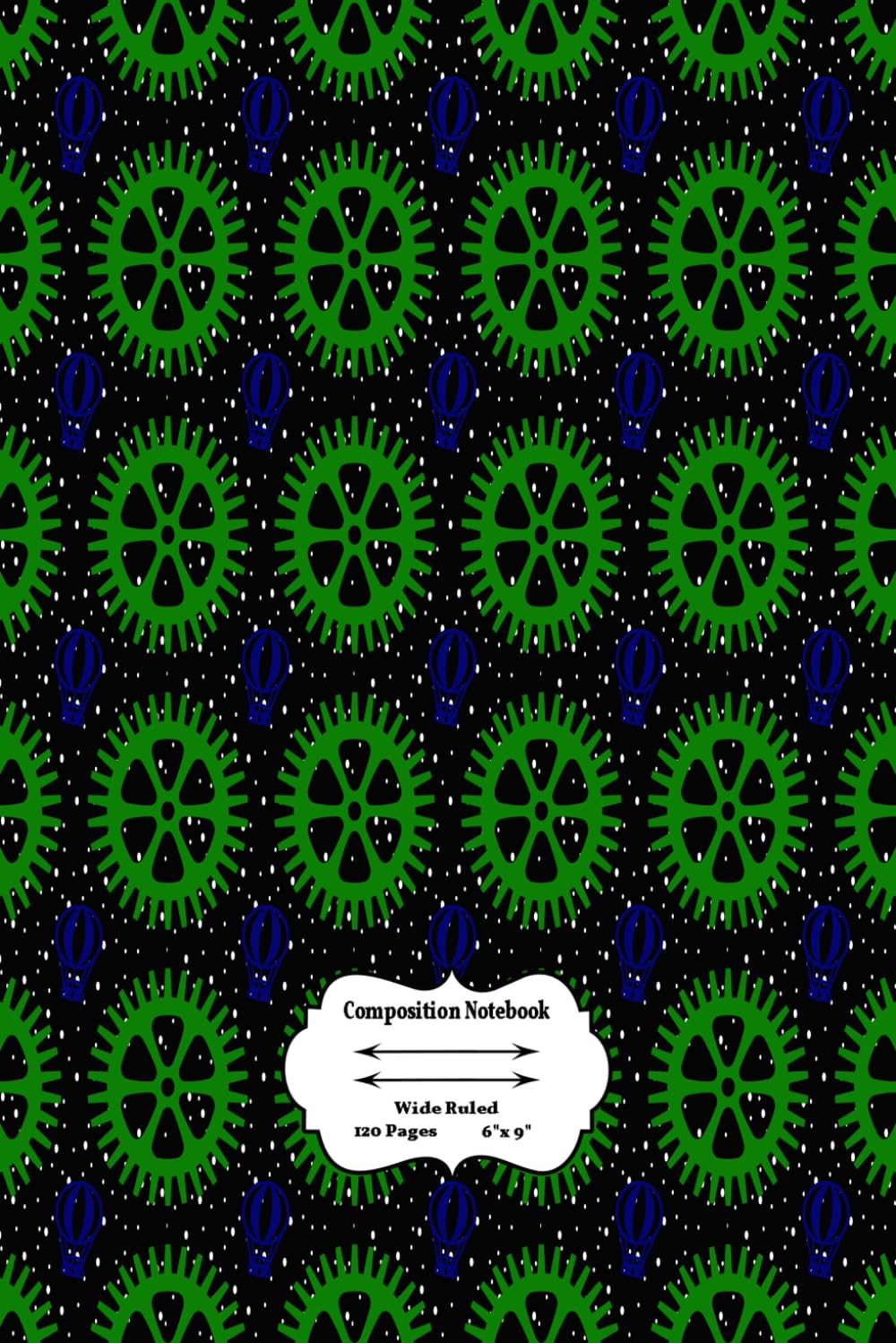 Wide Ruled School Subject Composition Notebook 120 Cog Seamless Pattern: Blank Lined Pages elementary school lined notebook Notebook For School College Notebook For High School Students