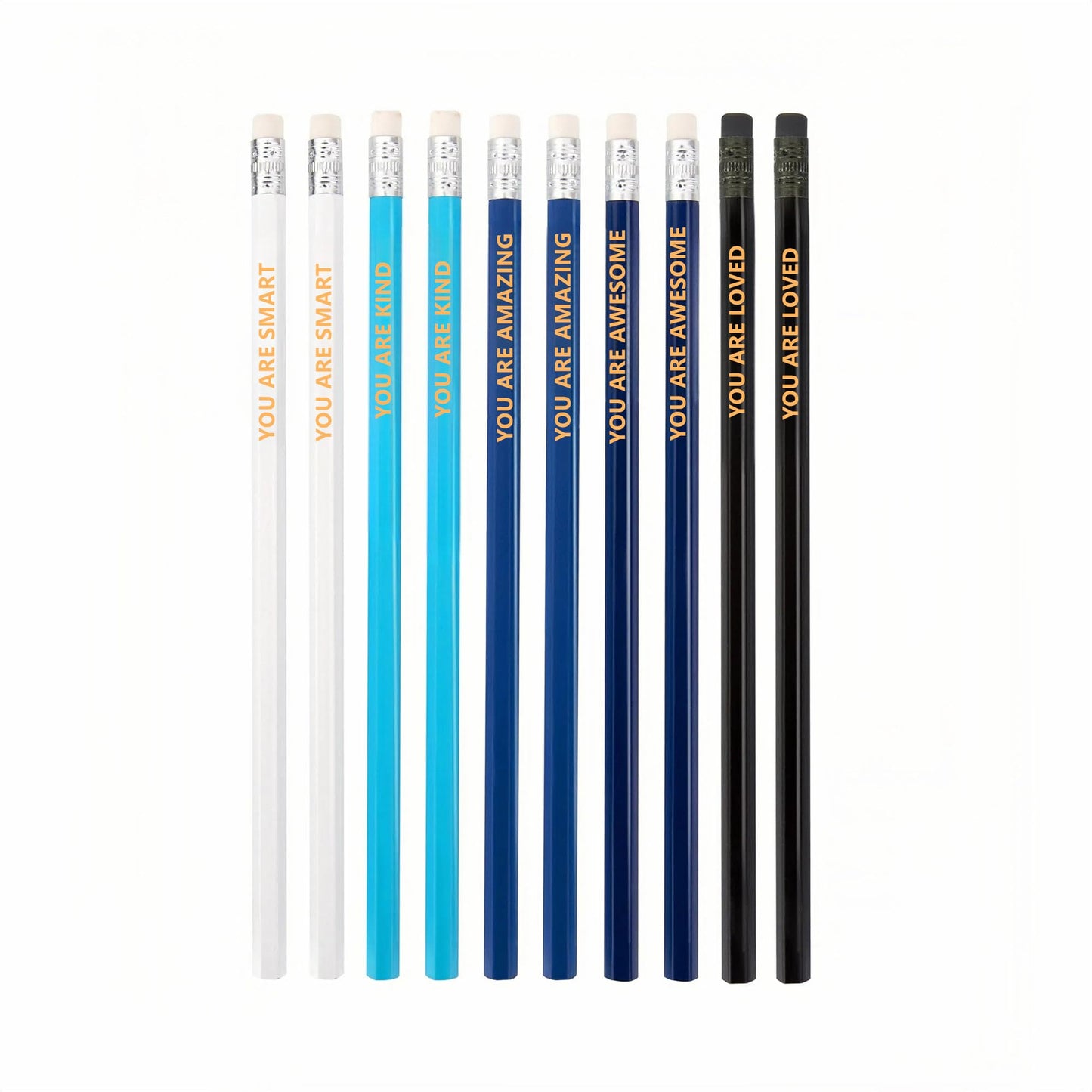 Set of 10 Encouraging pencils，HB black refills/Positive Affirmation Pencil Set | Motivational Pencils | Gift for the Classroom | Back to School Teacher Gift Idea (Encouraging pencils) - style: Encouraging pencils