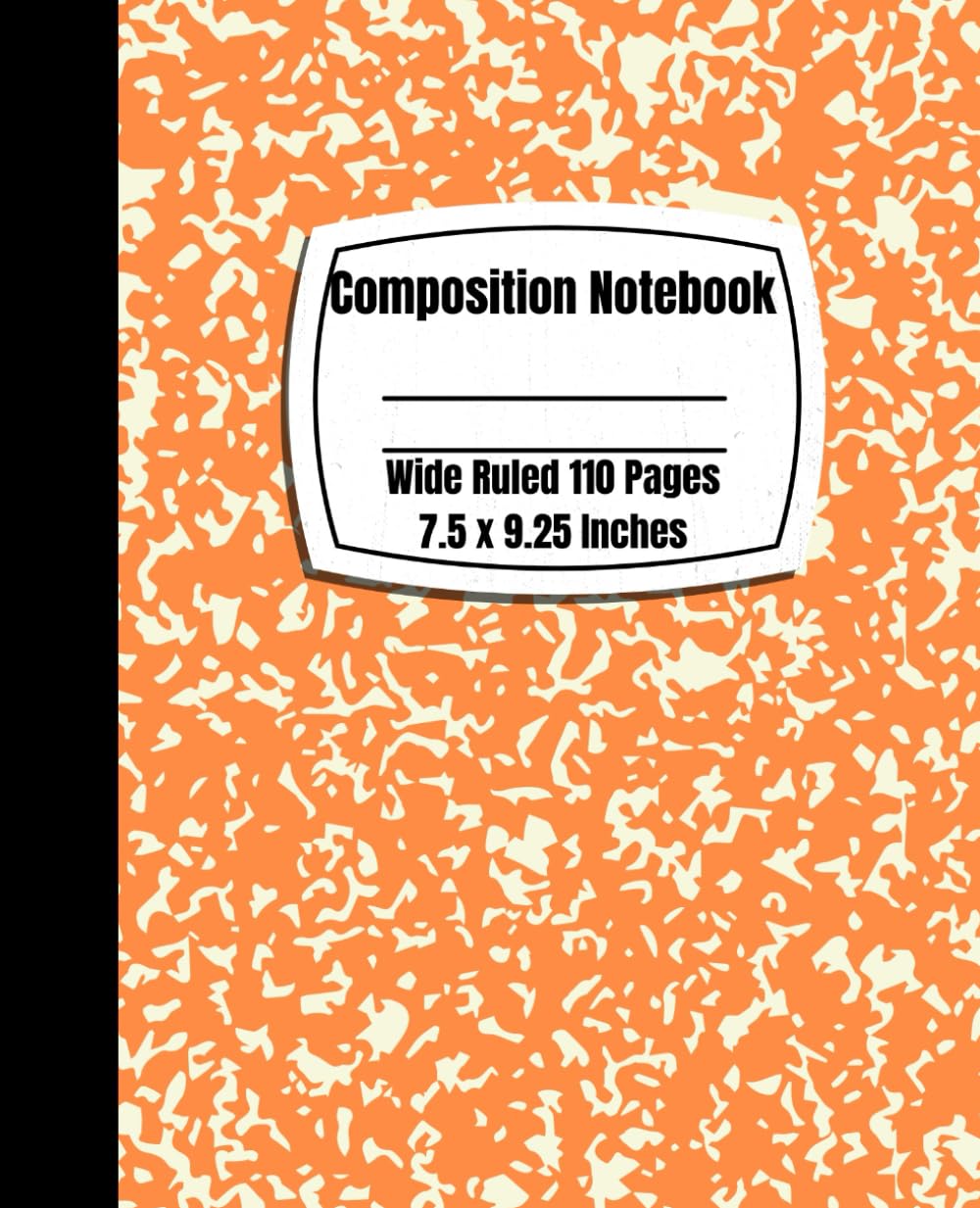 Composition Notebook Wide Ruled: Composition Book 110 Pages, 7.5 X 9.25 Inches, Lined Paper Journal Pastel Color, Wide Ruled Notebook for ... color, Orange marble Composition Notebook