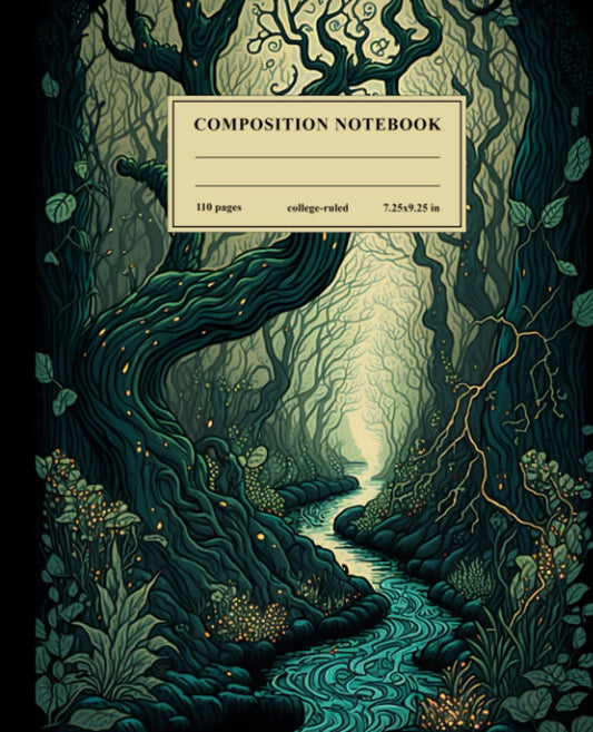 Composition Notebook College Ruled: The Wilds of Magic: Vintage Composition Book | Pretty Botanical Aesthetic Journal for School, College, Office or Work