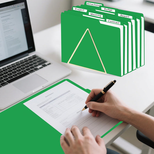 File Folder, HERKKA 120 Pack 1/3 Cut Tab File Folders, File Folders Great for Organizing and Filing, Letter Size, Green - color: Green