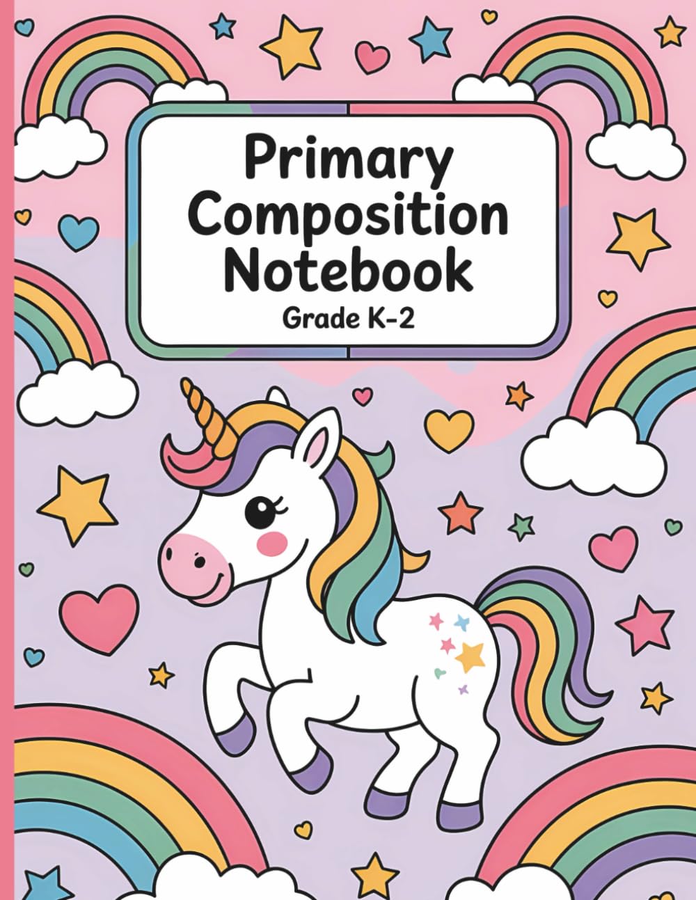 Primary Composition Notebook K-2: Primary Journal with Half Page Ruled, Dotted Midline and Picture Space