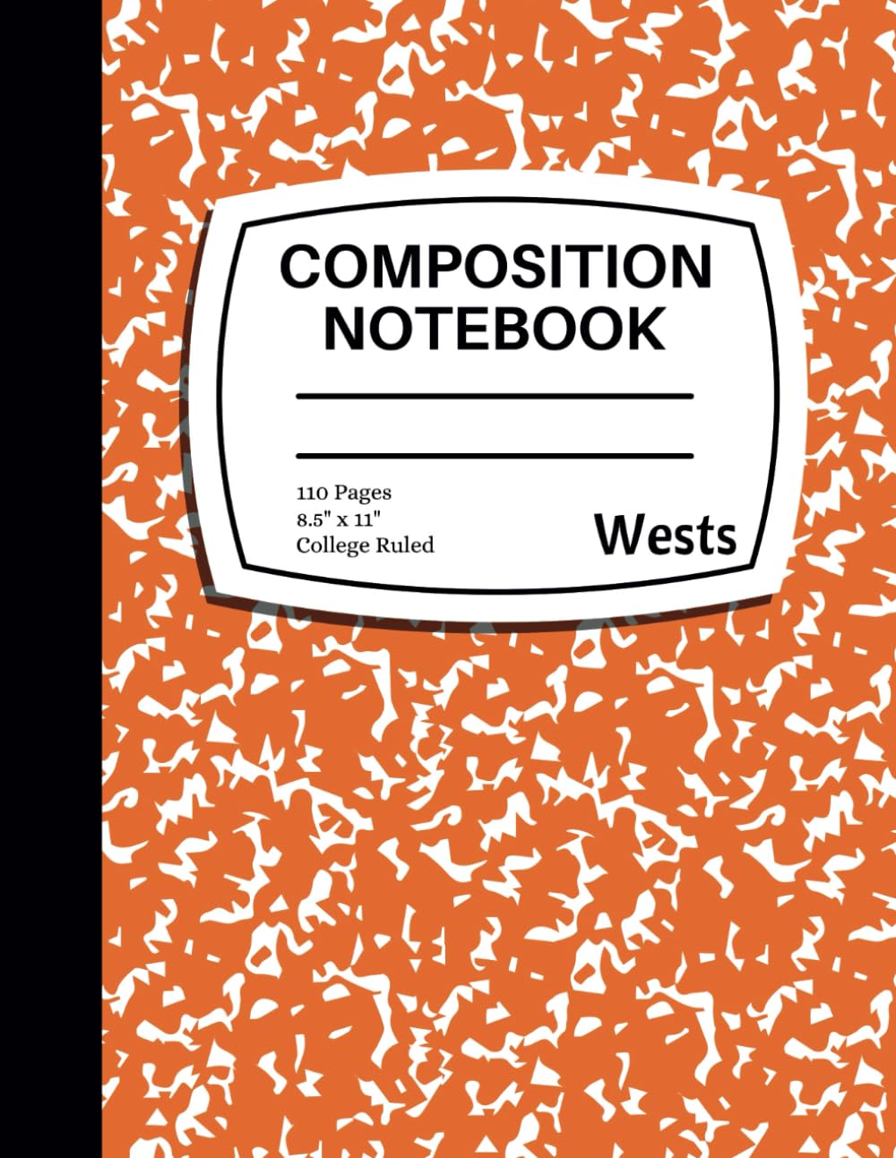 Composition Notebook College Ruled: Orange Marble Composition Book - Orange Notebook Journal for School, College, University, Work, Office Supplies - 8.5" x 11" - 110 Pages - Blank Lined Notebook