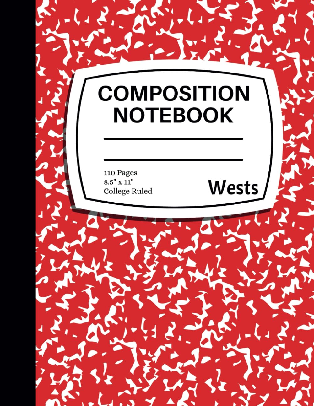 Composition Notebook College Ruled: Red Marble Composition Book - Red Notebook Journal for School, College, University, Work, Office Supplies - 8.5" x 11" - 110 Pages - Blank Lined Notebook
